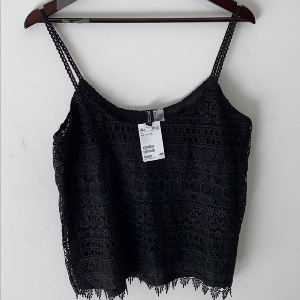 Crochet black tank